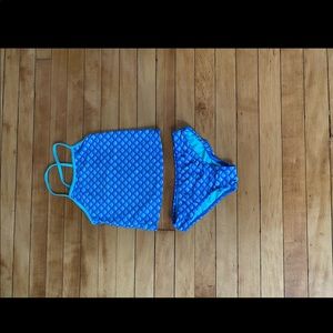 Blue “2 piece” full top bathing suit